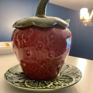 Strawberry jam jar, excellent condition